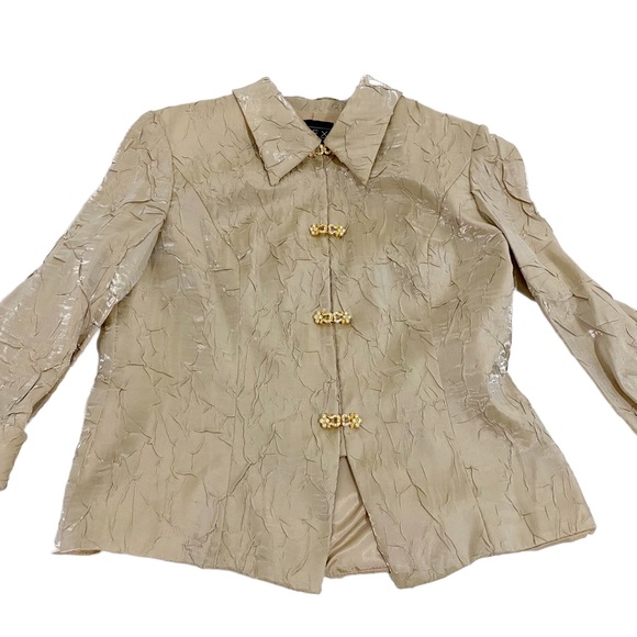 Alex Evenings Vintage Champagne 2 Piece Skirt & Jacket Set, Plus Size 14 - Picture 3 of 14